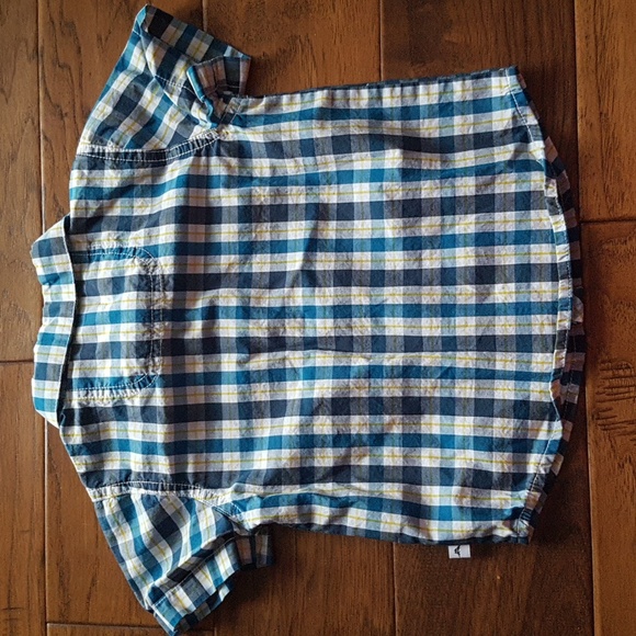 Tommy Bahama Cotton Blue White Yellow Check Button Down Shirt Boys Sz 18 Months - Picture 5 of 16